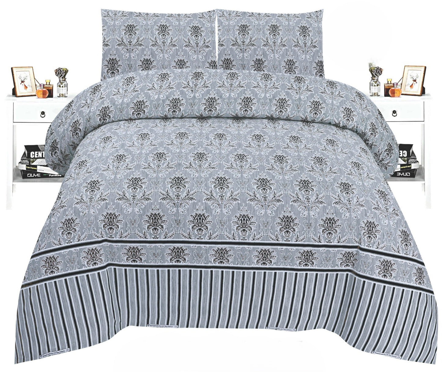 Crystal King Bed Sheet Set β Premium Quality with Multiple Colors and Different Designs