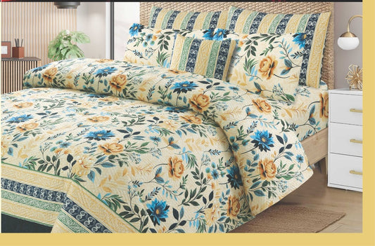 Classic Quilted & Printed 7-Piece Bedspread – Microfiber King Size Set